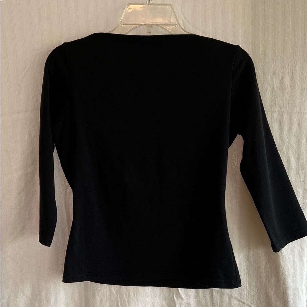 Susana Monaco Classic Black Long Sleeve Top - Picture 3 of 4